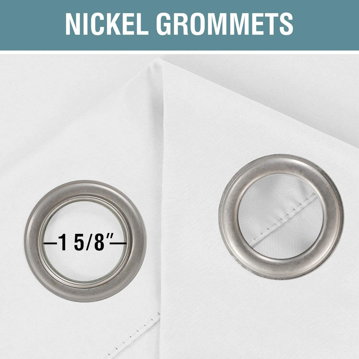 H.VERSAILTEX White Curtains for Bedroom Pure White Curtain 96 inches Long for Christmas Thermal Insulated Window Treatment Panel/Drape for Living Room, White, One Panel, Grommet Top, 52" W x 96" L