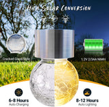 GIGALUMI Solar Lights Outdoor Waterproof, 24 Pack Solar Hanging Lights Garden Decor, Gifts for Women, Solar Outdoor Lantern Waterproof Cracked Glass for Yard, Fence, Tree(Warm White)