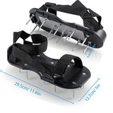 rosgel Lawn Aerator Shoes Pre-Assembled - 26 Heavy Duty Steel Spikes (2.4"), Stainless Steel Base Plate, Adjustable Metal Buckle Straps - Walk Behind Grass Aerator Sandals for Yard Lawn Care