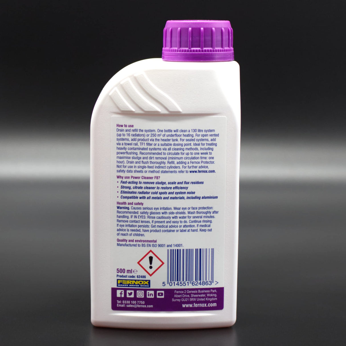Kudos-Trading - Fernox F8 Super Strength Cleaner Boiler Central Heating System Sludge Remover Radiator Protector Inhibitor 500ml Boiler Protection Cleaner