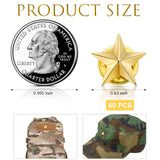 Kenning 60 Pieces Gold Star Pins Bulk Memorial Day Star Badge Lapel Pins