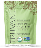 Truvani Vegan Pea Protein Powder | Matcha | 20g Organic Plant Based Protein | 20 Servings | Keto | Gluten & Dairy Free | Low Carb | No Added Sugar