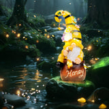 twinbling Birthday Gifts from Daughter Son - 13" Garden Solar Spring Gnomes Statues Outdoor Spring Decor with LED Lighted Bee and Flowers Funny Garden Sculpture for Patio Yard Lawn Decorations Gifts