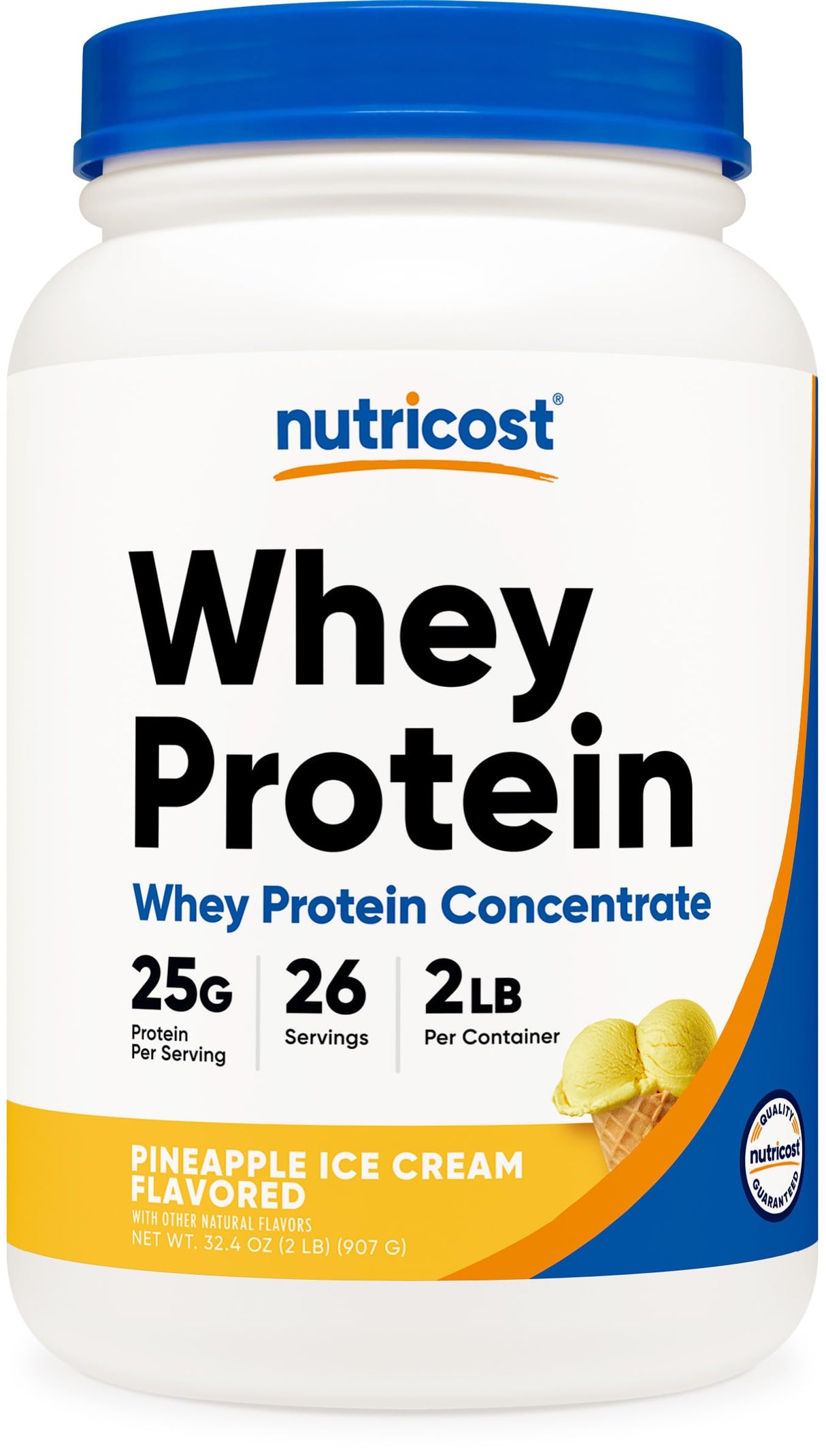 Nutricost Whey Protein Powder Pineapple (2 LBS) - Gluten-Free, GMO-Free, from Whey Protein Concentrate