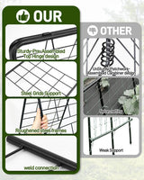 60"x16.2" Heavy Duty Steel A-Frame Garden Trellis for Climbing Plants – Rust-Proof Metal Trellis with Hardware Cloth, Perfect for Raised Beds,Cucumbers,Tomatoes & Outdoor Vines (Black)
