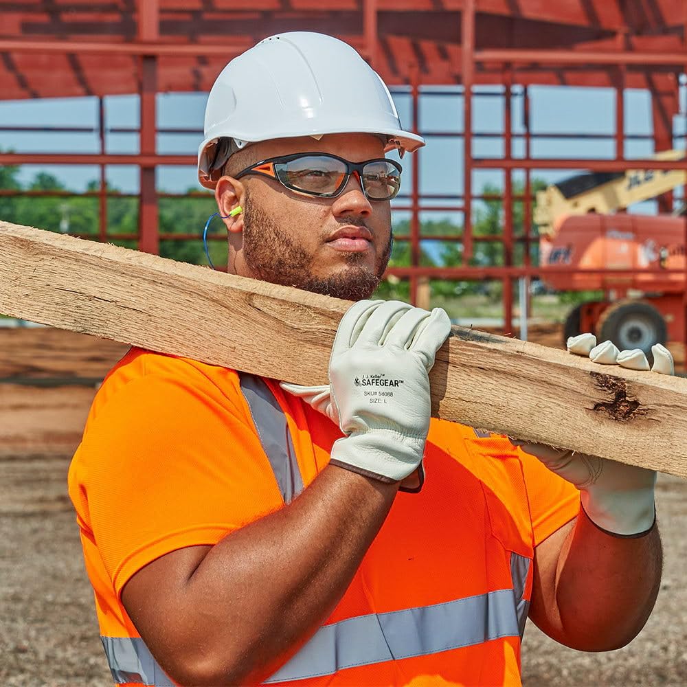 SAFEGEAR 3-pk. Cowhide Leather Work Gloves with Keystone Thumb - XL Driver Safety Gloves for Men or Women - For Truck Driving, Construction, Welding, Gardening & More - J. J. Keller & Associates