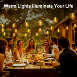 Outdoor Lights String Patio Outside - 100ft 30M LED Waterproof Light - Hanging Lighting ST38 Shatterproof Edison Bulb Deck Backyard Gazebo Balcony Party Bistro Cafe Pergola Garden Yard Porch Dimmable