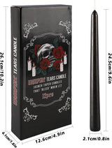 YOROXRG 12PCS 10-Inch Black Bleeding Taper Candles,Vampire Tears Taper Candles- Unscented Ideal for Halloween, Christmas, Rituals, and Themed Party Decor