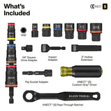 Klein Tools 65302KNECT Impact Socket Set, KNECT (S) 33-Piece SAE and Metric Pass-Through Socket Tool Set, Impact Driver Adapter, MODbox Tool Organization