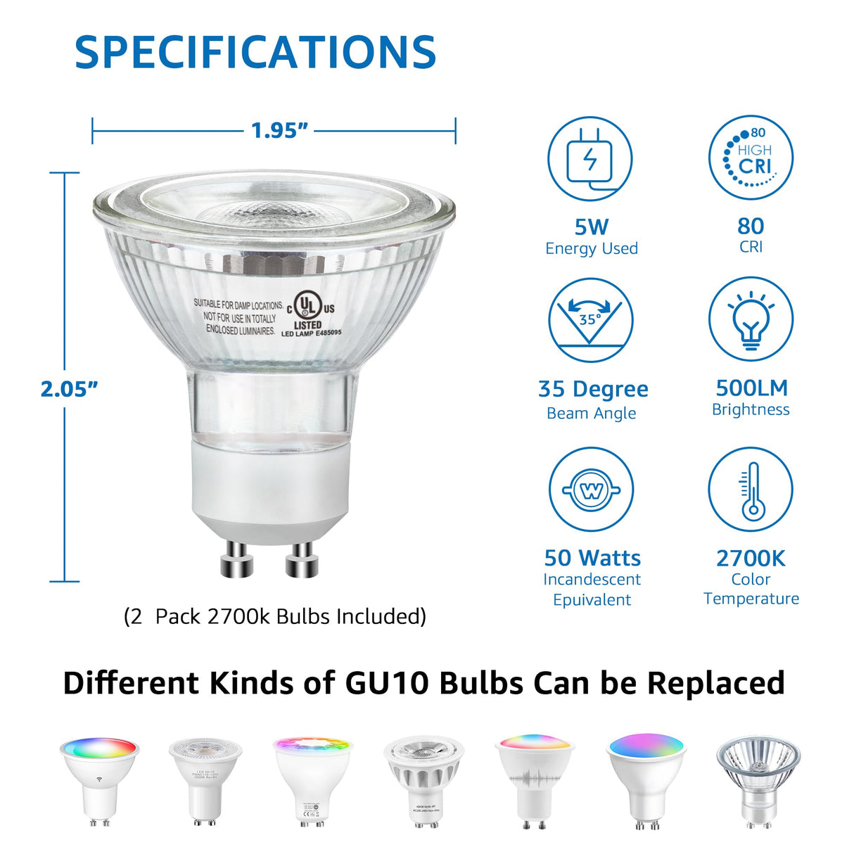 SUNVIE 2 Pack Uplighting Indoor Floor Can Light, 5W Up Lights with 2700K LED GU10 Bulbs, Uplights Floor Spot Lights Indoor for Home Accent Lighting, 5.9 FT Plug Cord & Foot Switch