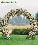 Queension 8Ft Wide 7Ft High Metal Wedding Arch for Ceremony Party, Black