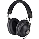 Panasonic RP-HTX90NE-K Wireless Overhead Bluetooth, Noise Cancelling Headphones with Microphone and Smart Voice Control, Retro Look and Comfortable Design Includes Detachable Cable - Black