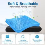Handbanary Gel Seat Cushion (16.5" x 12") – Portable & Foldable Travel Cushion for Airplane, Stadium, Camping, Movies, & Garden – Relieves Sedentary Pain, Supports Long Sitting Periods