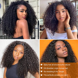 Ladoux 13x6 Kinky Curly Lace Front Wigs for Women Afro Kinky Curly Glueless Human Hair Wigs 180% Density Pre Plucked With Baby Hair HD Transparent 14Inch Kinky Curly Wigs