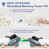 HOMCA Face Down Pillow After Eye Surgery - Home Massage Pillow Face Down for Bed, BBL Pillow After Surgery Stomach Sleeping Pillow with Shredded Memory Foam and Removable Cover