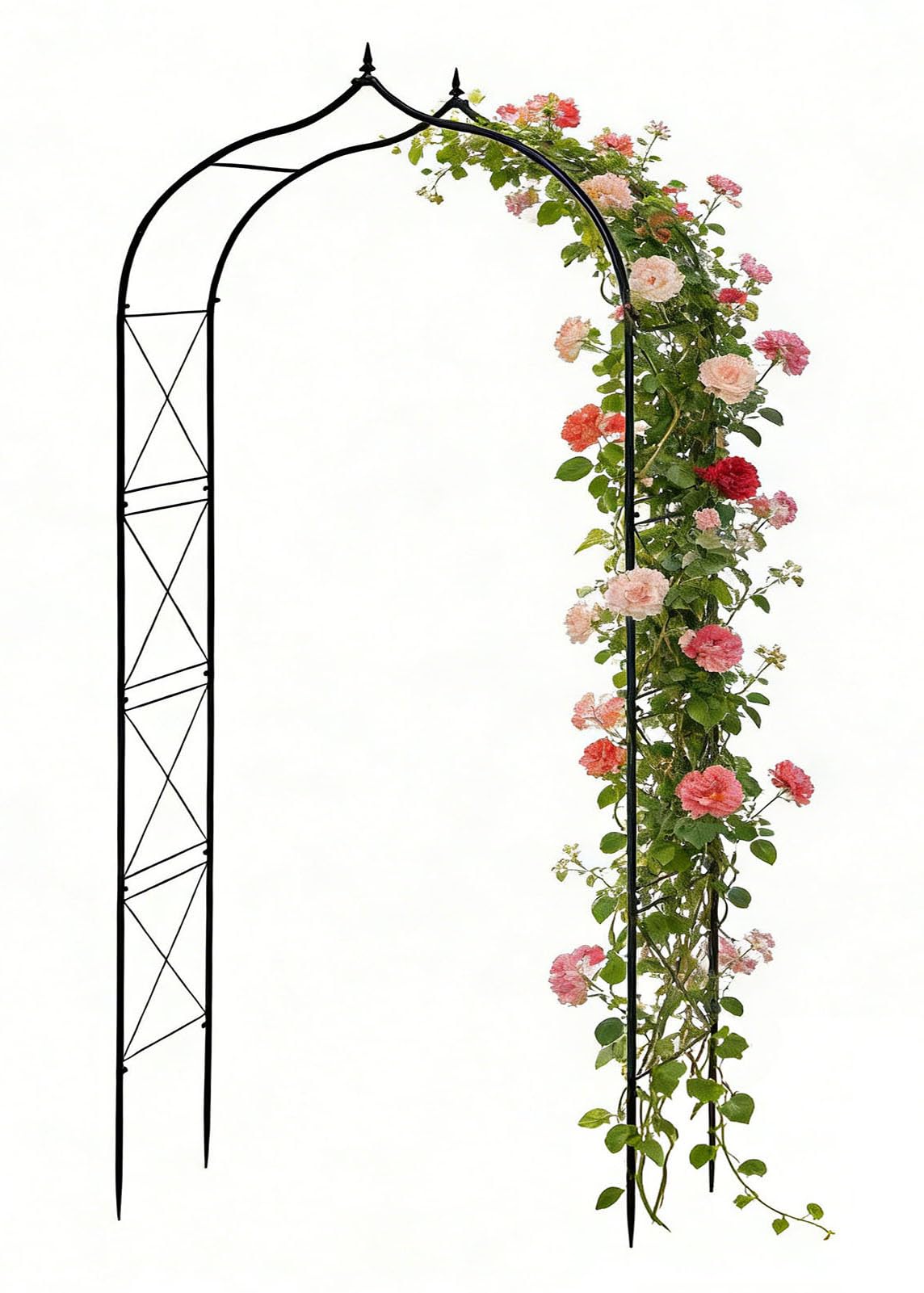 Metal Garden Arbors 8Ft Thickened Arch Trellis for Climbing Plants