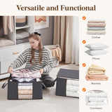 Lifewit 6 Pack Clothes Storage Bins with Lids, Foldable Blanket Storage Bags with Zippers, Clear Window and Reinforced Handles, Closet and Organization for Clothing, Sweater, Comforter, Bedding