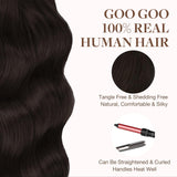 GOO GOO Tape in Hair Extensions Human Hair, 2 Dark Brown, 18inch 50g 20pcs, Thick Ends Straight Seamless, Invisible