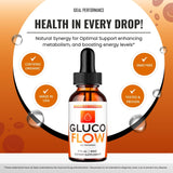 Gluco Flow Drops, GlucoFlow Blood Formula Support Supplement Drops - Maximum Strength, All Natural Healthy Circulation, Stable Levels & Overall Health, Advanced GlucoFlow Droppers Reviews (2 Pack)
