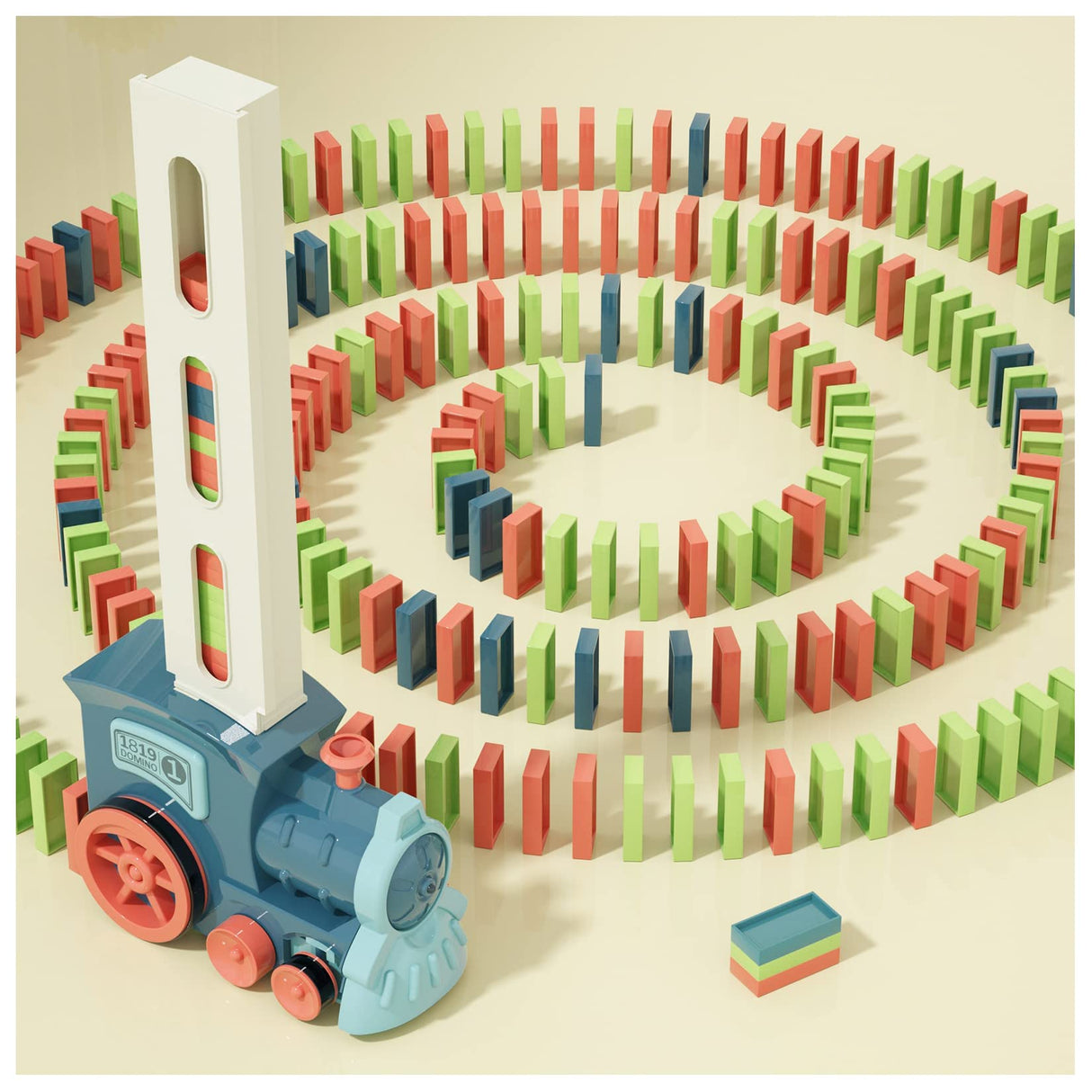 PREPHY Kids Games Domino Train Toys: Automatic Stacking Creative Game 3+ Year Old - Stem Montessori Toy for Boys 4-6 - Summer Autistic Christmas Birthday Gifts 5 6 Toddler Girls Ages 4-8 180PCS
