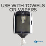 Universal Centerpull Paper Towel and Wiper Dispenser by GP PRO (Georgia-Pacific), Black, 54050, 10.25” W x 10.75” D x 12.625” H, 1 Dispenser