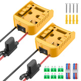 2 Packs Power Wheel Adapter Compatible with Dewalt 20V Battery, Converter Kit with Switch & Fuse & Wire Terminals & 12 AWG Wire for DIY RC Car Toys Robotics