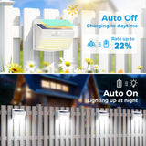 Peasur Solar Lights Outdoor Motion Sensor [20 Packs] Security Light with 3 Lighting Modes Wall Lights Waterproof Solar Powered Lights for Garden Fence Yard, White