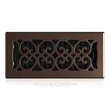 Decor Grates Metal Scroll Decorative Air Vent Cover 4x10 Floor Register – Adjustable Control Lever – AC Floor Vent Covers for Home Floor Vents – Fits 4 x 10 Inch Opening – Rubbed Bronze (SPH410-RB)