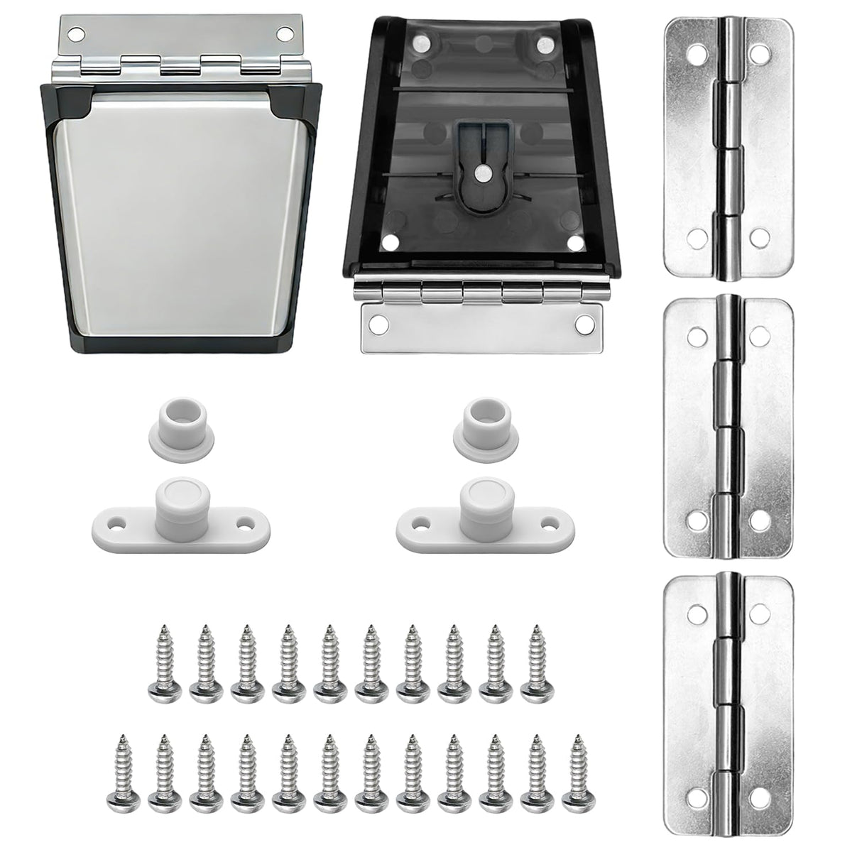 Jexobox Complete Hinges & Latch Replacement Kit for Igloo Coolers - Stainless Steel & ABS Parts with High-Strength Screws, Fits 25-165 Quart Models