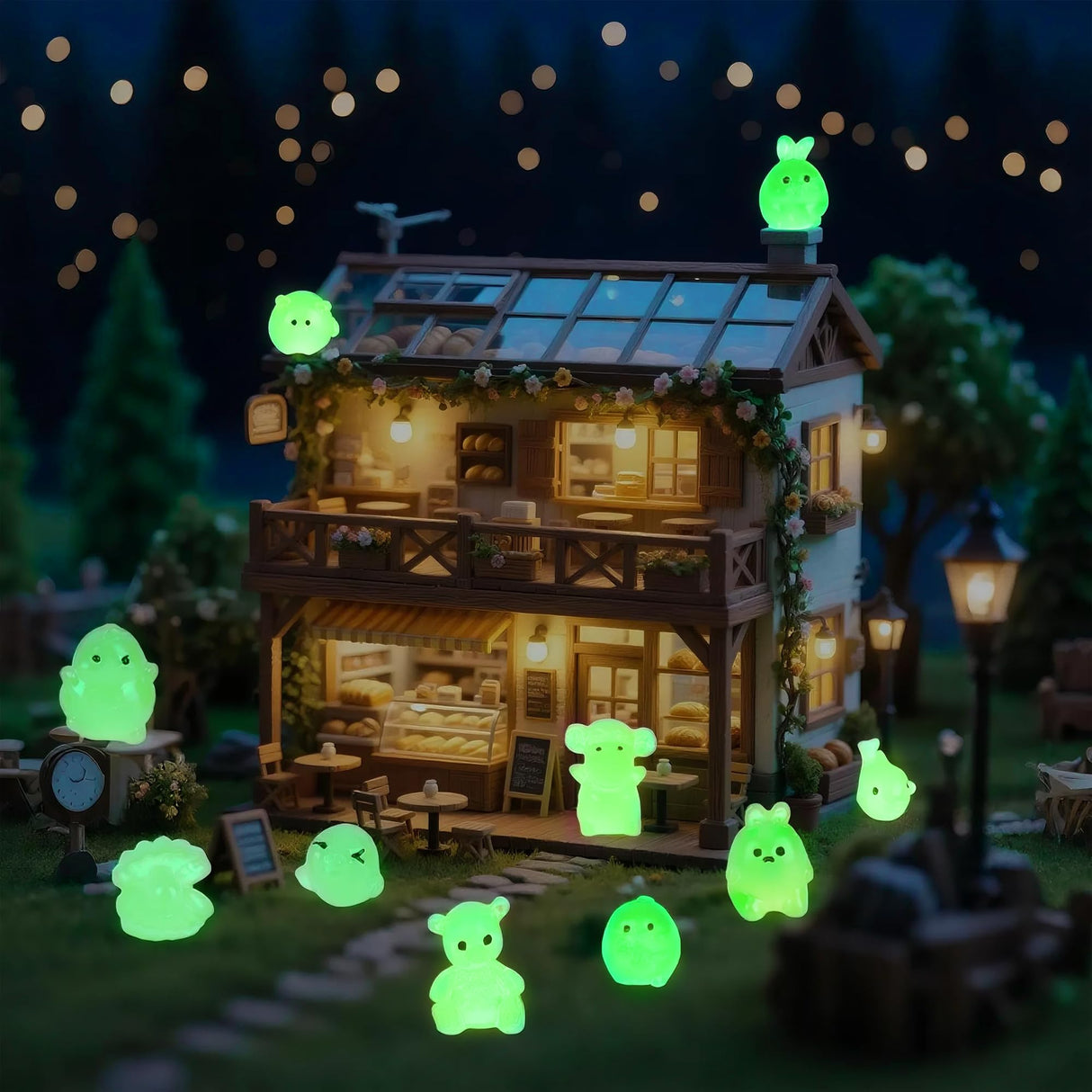 ShtNeeg 300PCS Mystery Mini Resin Animal Blind Bags, Glow in The Dark Tiny Animal Figures, 50+ Animal Combination Sets for Classroom Prizes, Party Favors, Fairy Garden & DIY Decor