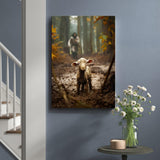 Ploceiny christian gifts for women-men,Religious canvas home decor for prayer room christmas decorations Jesus Running After Lost Lamb Picture Jesus and lamb poster wall decor A-392 (16"X24")
