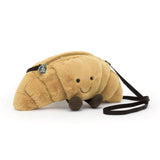 Jellycat Amuseables Croissant Plush Bag, 10.5 inches - Crossbody & Shoulder Purse - Fun & Unique Handbag