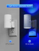 L LOHAS LED Night Light, Blue Night Lights Plug into Wall, Light Sensor, Dimmable Night Light, Calm Blue Nightlights for Home Decor, Party, Holiday, Bedroom, Hallway, Bluey Bathroom Decor, 2 Pack