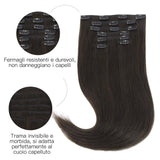 HOTBANANA Human Hair Clip in Hair Extensions, Dark Brown 120g Clip in Hair Extensions Real Human Hair Straight Remy Hair Clip in Hair Extensions 22 Inch 7pcs