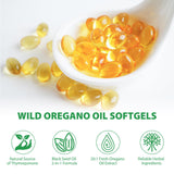 Oil of Oregano Softgels 6000mg, 120 Count | 2 in 1 Formulated with Black Seed Oil 200mg, Organic Oregano Oil Capsules, High Carvacrol & Thymoquinone for Immune Support | Non-GMO, Gluten-Free