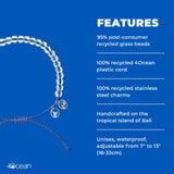 4ocean Signature Beaded Bracelet - Removes 1 Pound of Ocean Plastic - Adjustable, Unisex, Handcrafted from Recycled Materials - Eco-Friendly Ocean Cleanup Jewelry