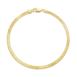 Simlayton 14K Gold Anklets for Women 14K Gold Ankle Bracelets for Women Snake Anklet Bracelets for Womens Glow with Soft Understated Sheen Herringbone Anklet for Womens