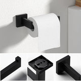 JOPOFI 5 Piece Bathroom Towel Bar Set - Thicken Stainless Steel Bath Towel Holder, 15.7 Inch Towel Racks for Bathroom Wall Mounted, Bathroom Hardware Accessories Set - Matte Black