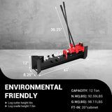 GarveeTech 12 T Hydraulic Log Splitter Wood Cutter, Manual Log Splitter with Horizontal Full Steel Beam & Built-in Wheel
