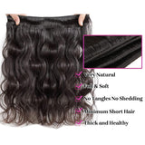 Body Wave Bundles Human Hair 20 22 24 26 Inch 12A Human Hair Bundles 100% Unprocessed Brazilian Human Hair Extensions for Women Natural Black