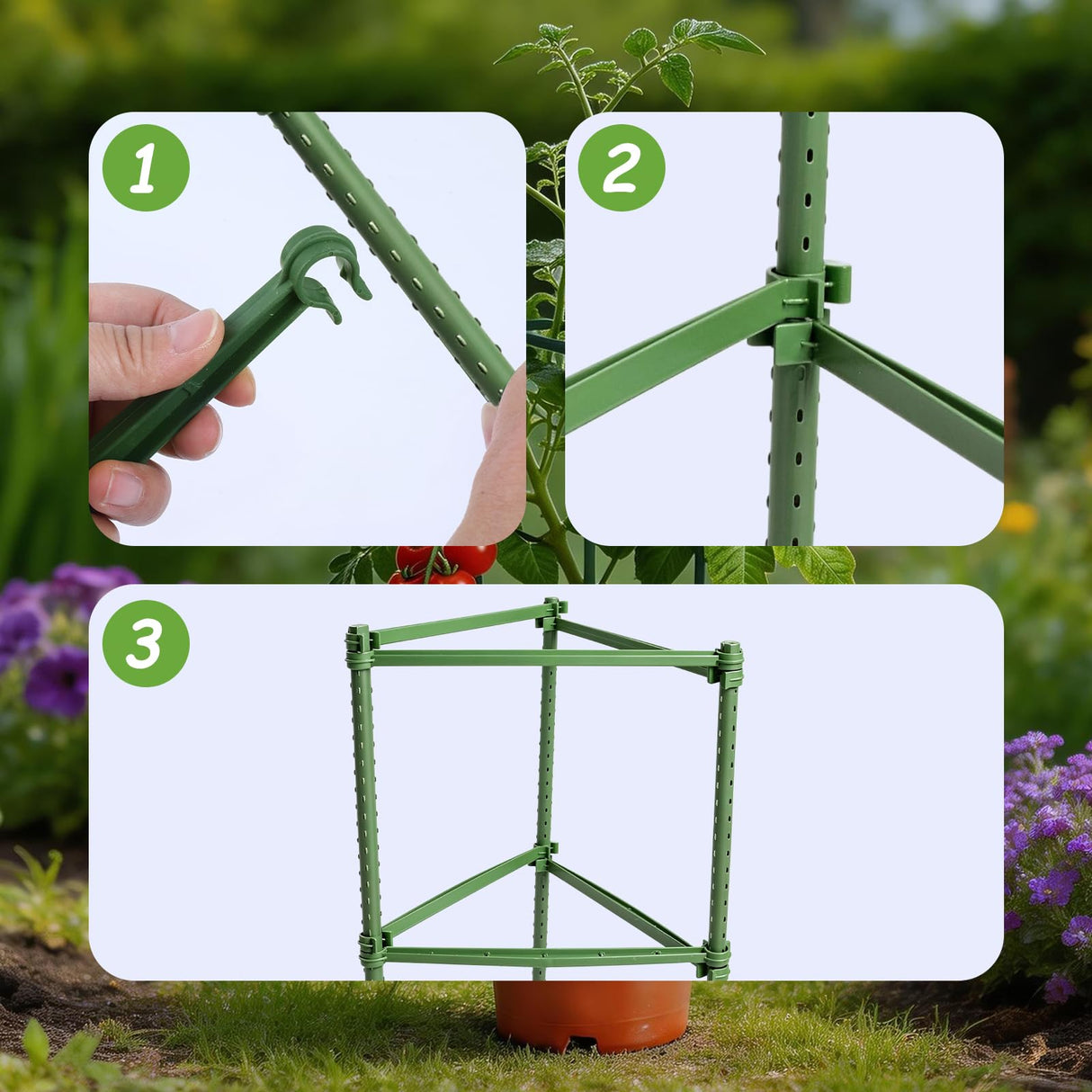 100pcs Garden Stakes Arms for Tomato Cage, 11mm, No Stake