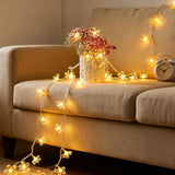 33ft 100 LED Plug in Glow Warm Fairy Flower String Lights Christmas Decor