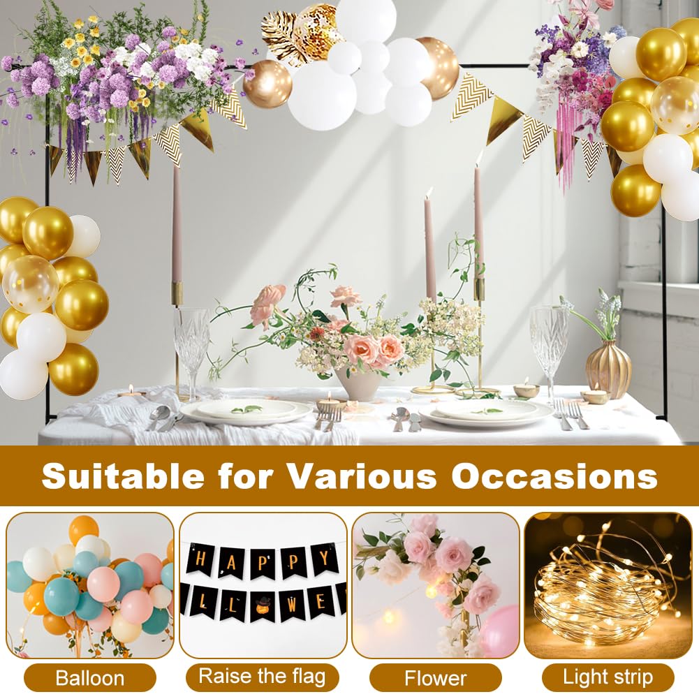 Over The Table Rod Stand with Clamps Adjustable Table Balloon Arch Stand for Party Wedding Anniversary, 34” to 98.43” Length, 30.25” to 47.25” Height(Color:Black)