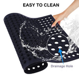 OrangeStar Anti-Fatigue 4-Pack Rubber Floor Mat, 24”x36” Restaurant Kitchen Commercial Drainage Mats, Non-Slip Door Mat w/Holes for Indoor Outdoor Bar Pool, Black