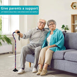 LIXIANG Adjustable Walking Stick for Men and Women, Folding Cane, Soft Sponge Offset Handle, Light Weight, Suitable for Arthritis Patients, Elderly and Disabled Ladies Canes for Walking