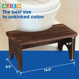 AZEN 2 Pack Wood Toilet Stool Squat Adult, Poop Stool for Bathroom Adults, Portable Toilet Potty Stool for Adults, 7 Inch Height (Black)