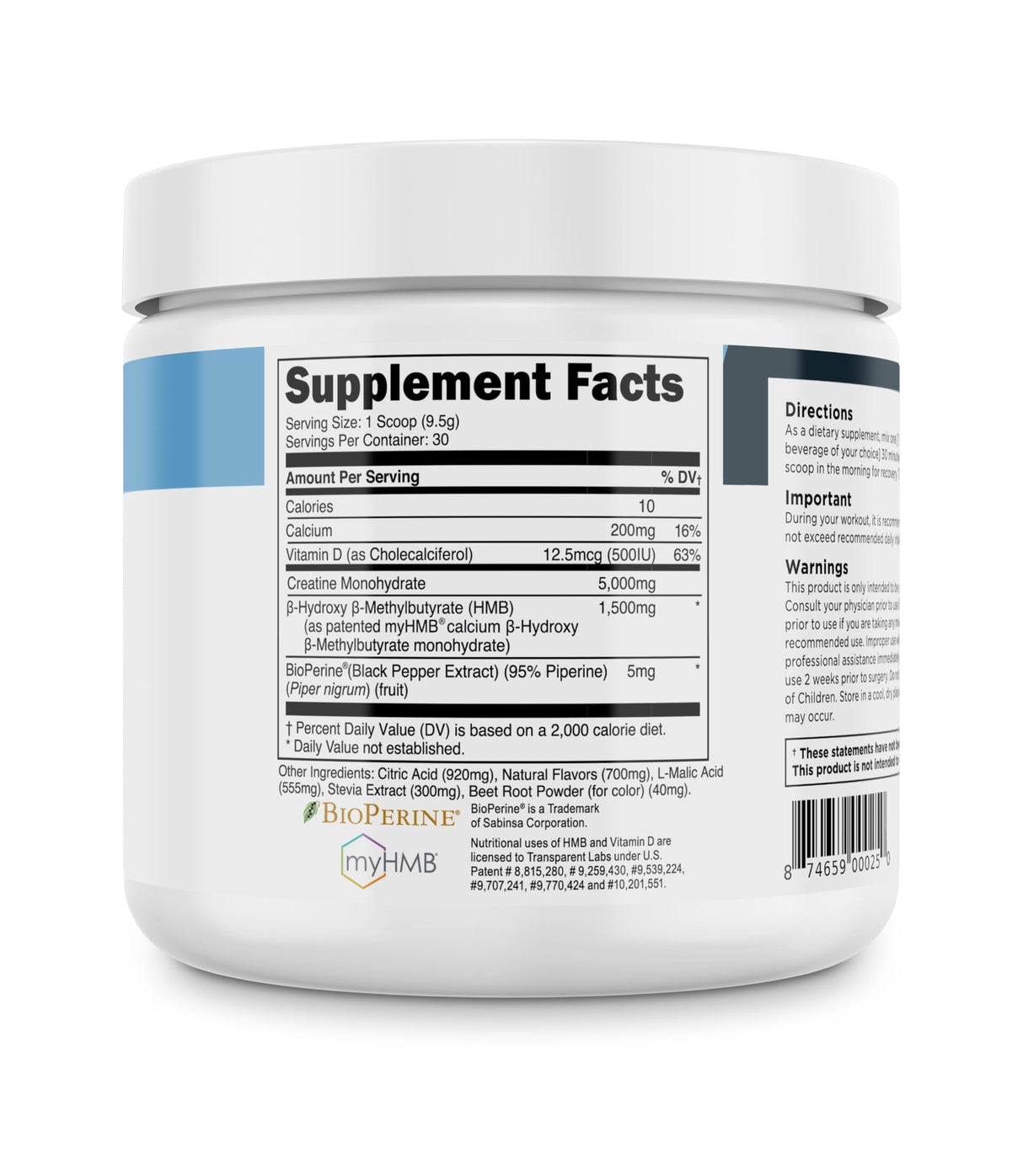 Transparent Labs Creatine HMB - Creatine Monohydrate Powder with HMB for Muscle Growth, Increased Strength, Enhanced Energy Output, and Improved Athletic Performance - 30 Servings, Strawberry Lemonade