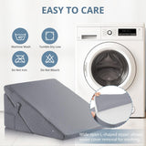 Sasttie Wedge Pillow for Headboard, Adjustable Bed Wedge Pillow Set with Orthopedic Memory Foam Neck Cushion – for Acid Reflux, Neck & Back Support, and Post-Surgery Recovery, Dark Grey