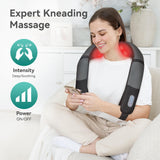 Snailax Rechargeable Neck Massager with Heat, Shiatsu Back and Neck Massager, Cordless Portable Deep Kneading Shoulder Massage Pillow, Gifts for Dad Mom