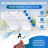 YOCTOSUN Magnifying Glasses with 3 LED Lights, Magnifying Headset with 5 Detachable Lenses 0.75X,1.25X,2.0X,3.0X and 4.0X, Headband Magnifier for Close Work, Hobby Crafts